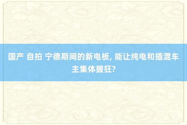 国产 自拍 宁德期间的新电板， 能让纯电和插混车主集体握狂?