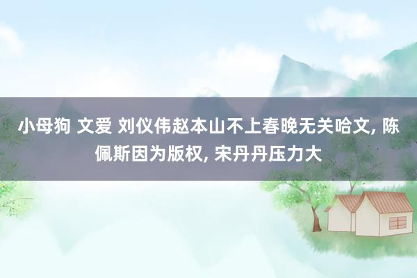 小母狗 文爱 刘仪伟赵本山不上春晚无关哈文, 陈佩斯因为版权, 宋丹丹压力大