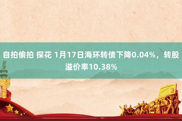 自拍偷拍 探花 1月17日海环转债下降0.04%，转股溢价率10.38%
