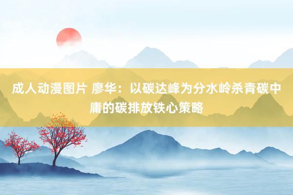成人动漫图片 廖华：以碳达峰为分水岭杀青碳中庸的碳排放铁心策略