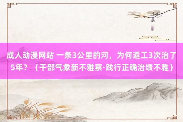 成人动漫网站 一条3公里的河，为何返工3次治了5年？（干部气象新不雅察·践行正确治绩不雅）