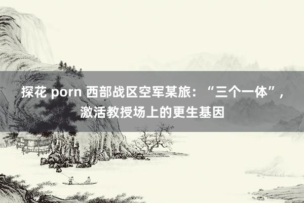 探花 porn 西部战区空军某旅：“三个一体”，激活教授场上的更生基因
