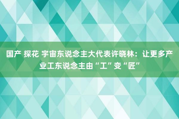 国产 探花 宇宙东说念主大代表许晓林：让更多产业工东说念主由“工”变“匠”
