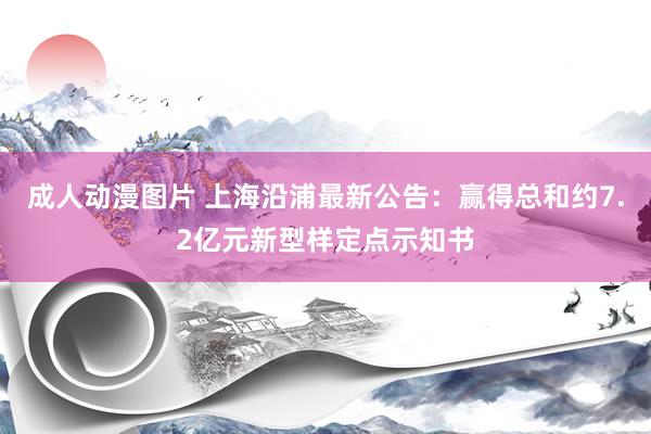 成人动漫图片 上海沿浦最新公告：赢得总和约7.2亿元新型样定点示知书