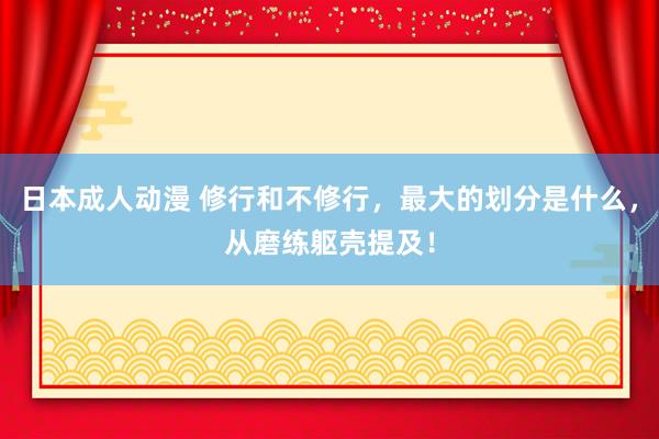 日本成人动漫 修行和不修行，最大的划分是什么，从磨练躯壳提及！