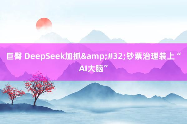巨臀 DeepSeek加抓&#32;钞票治理装上“AI大脑”