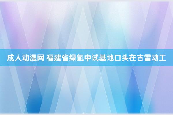成人动漫网 福建省绿氢中试基地口头在古雷动工