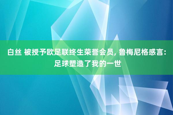 白丝 被授予欧足联终生荣誉会员, 鲁梅尼格感言: 足球塑造了我的一世
