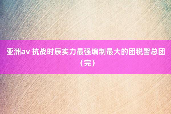 亚洲av 抗战时辰实力最强编制最大的团税警总团（完）
