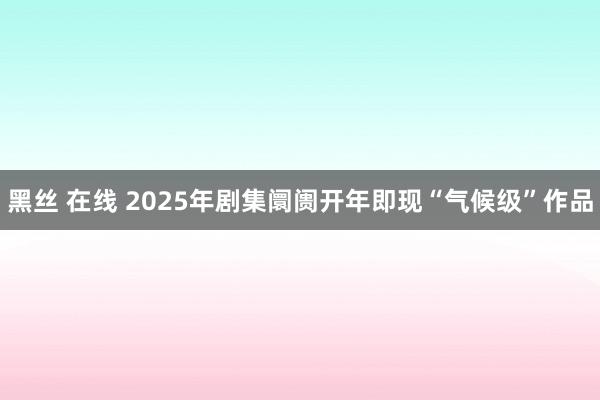 黑丝 在线 2025年剧集阛阓开年即现“气候级”作品